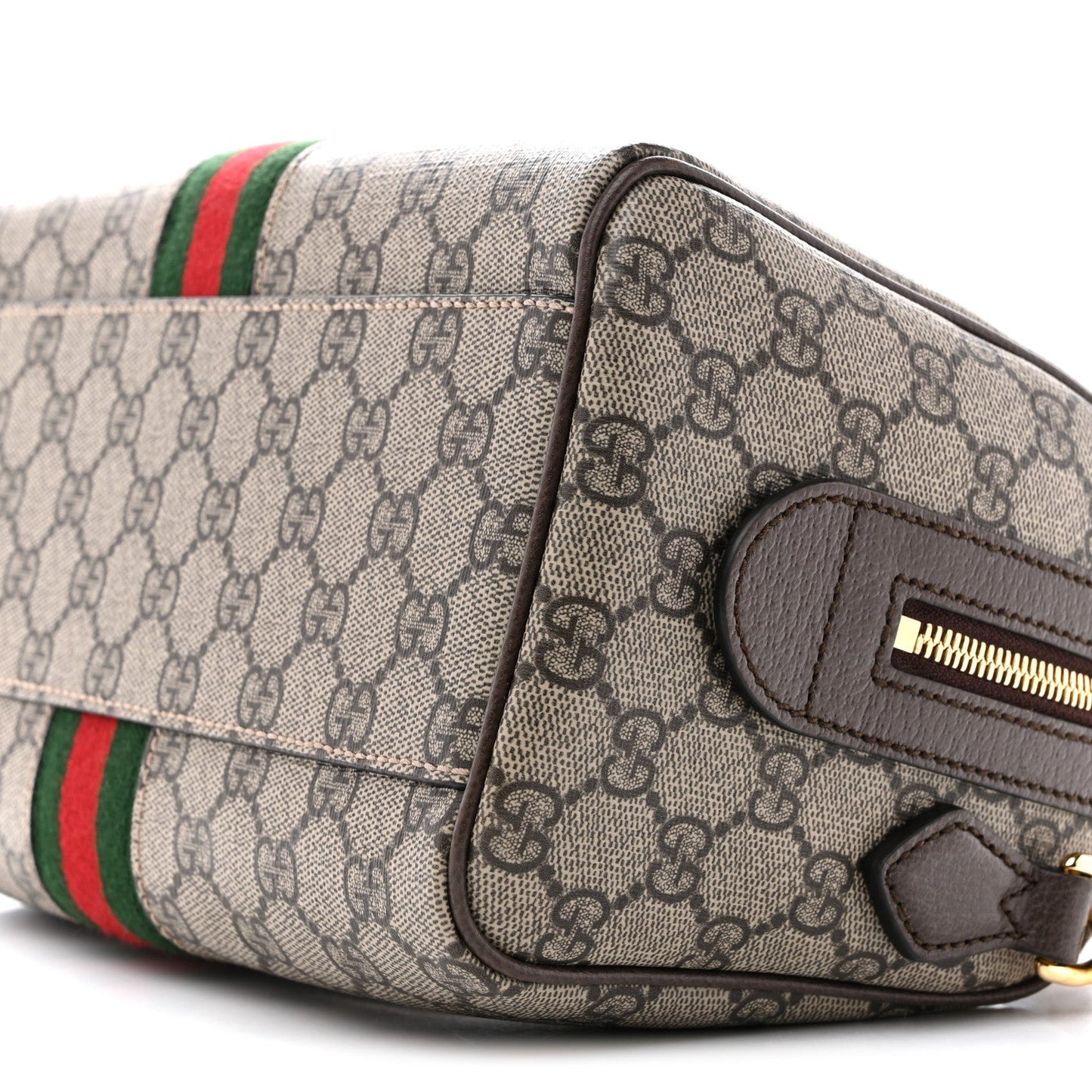 GG Supreme Monogram Web Small Ophidia Top Handle Bag Beige Ebony
