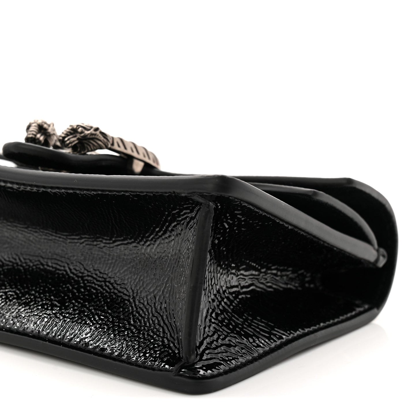 Crinkled Patent Super Mini Dionysus Shoulder Bag Black