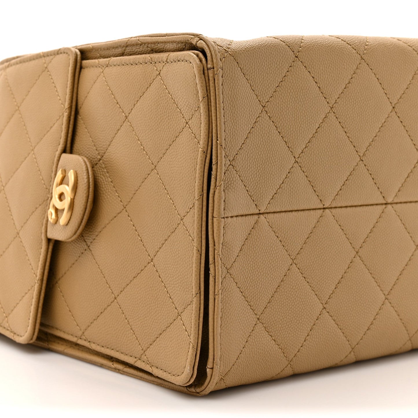 Caviar Quilted Medium Chanel 25 Handbag Dark Beige