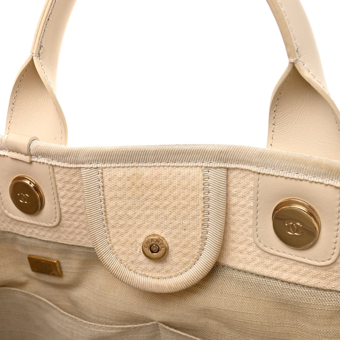 Mixed Fibers Small Deauville Tote White