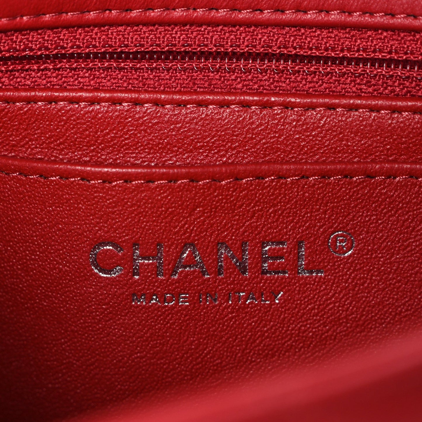 Lambskin Quilted Mini Rectangular Flap Red