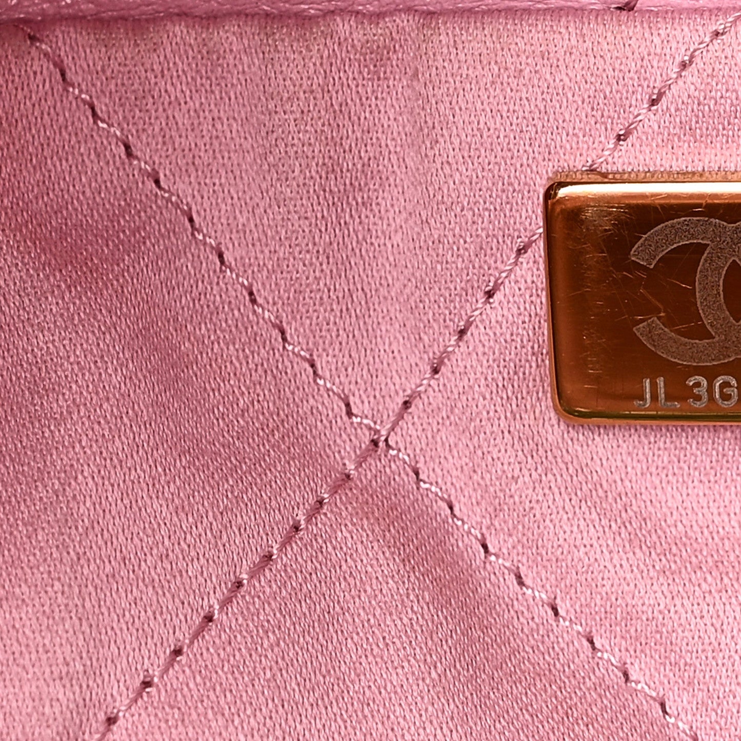 Shiny Calfskin Quilted Chanel 22 Drawstring Bag Pink