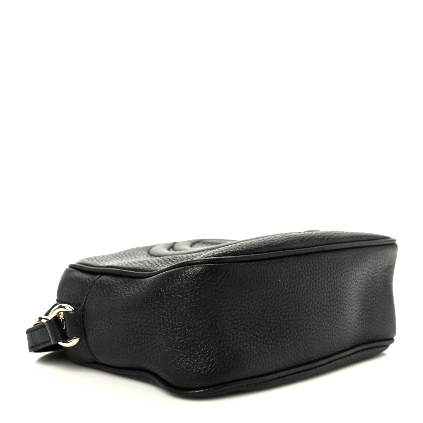 Pebbled Calfskin Small Soho Disco Bag Black