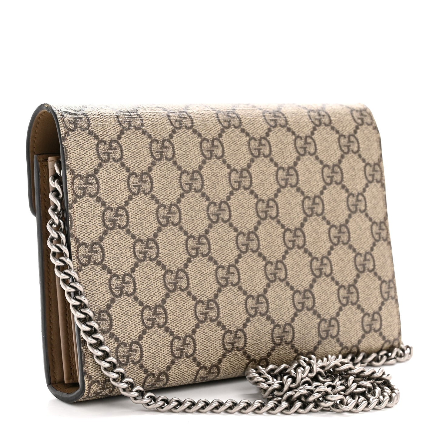 GG Supreme Monogram Mini Dionysus Chain Wallet Beige Taupe