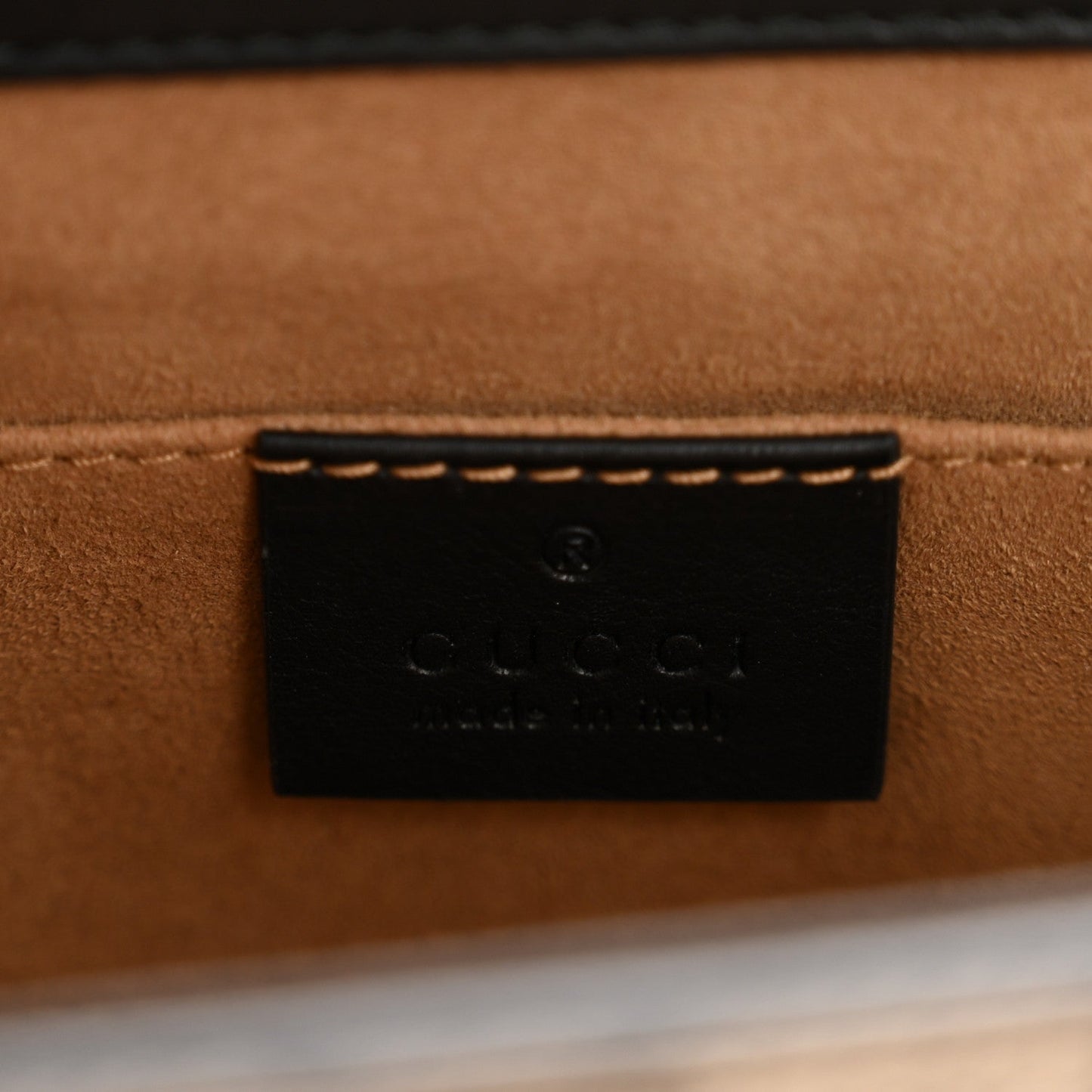 GG Supreme Monogram Calfskin Small Padlock Shoulder Bag Beige Black Cuir