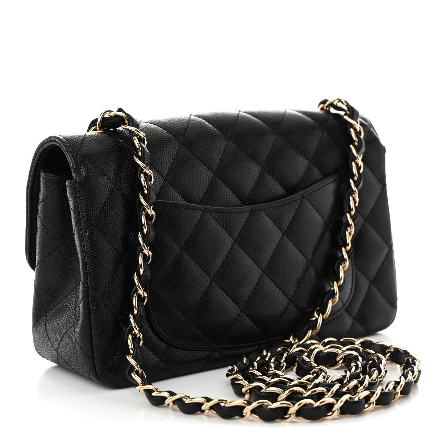 Caviar Quilted Mini Rectangular Flap Black