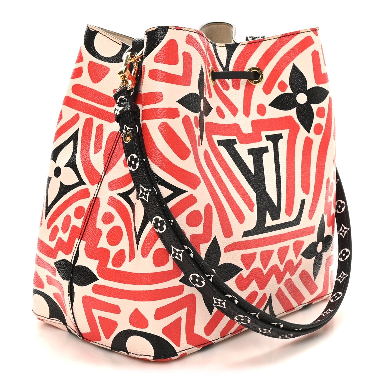 Monogram Giant Crafty NeoNoe MM Creme Rouge Black