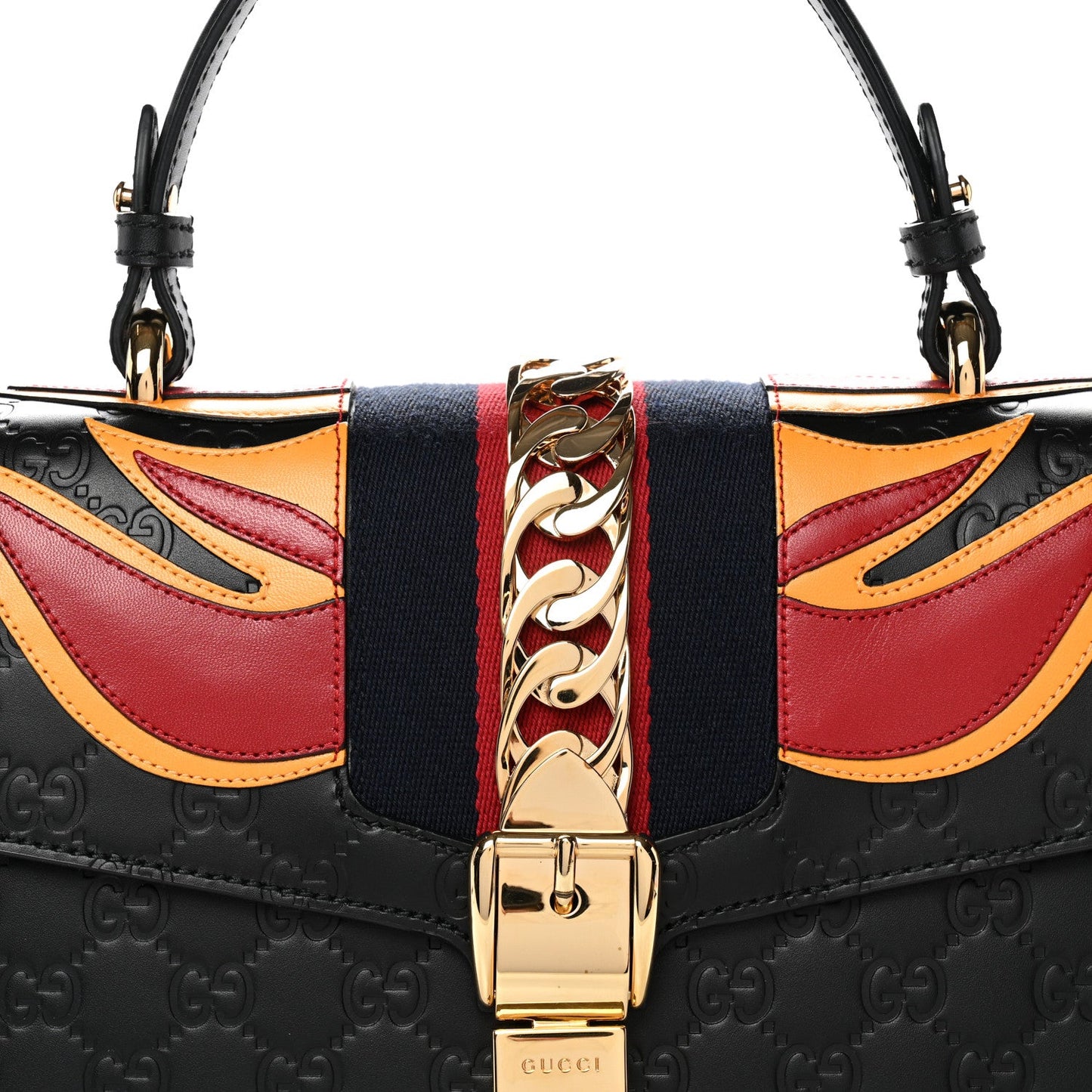 Guccissima Signature Medium Sylvie Top Handle Bag Black