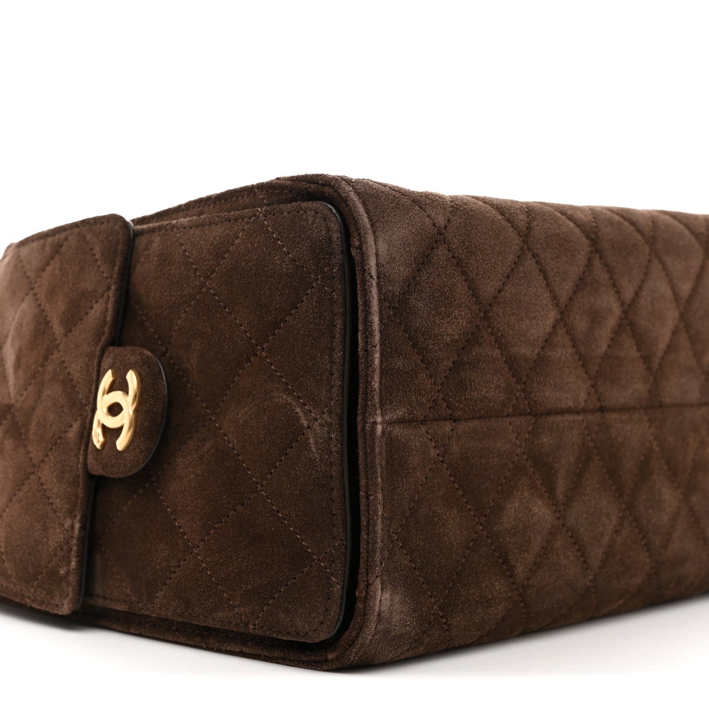 Suede Quilted Small Chanel 25 Handbag Dark Brown