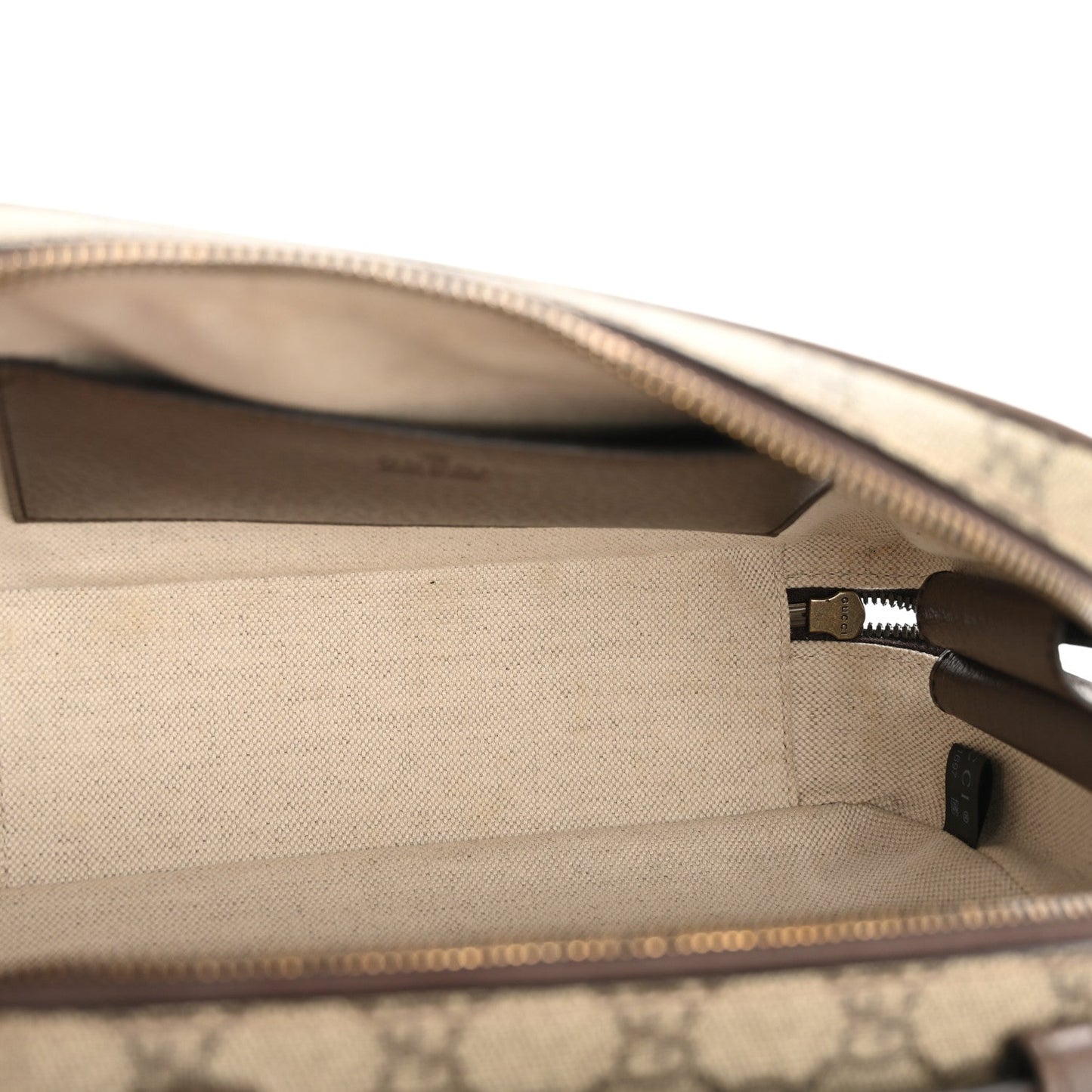 GG Supreme Monogram Web Small Ophidia Top Handle Shoulder Bag Brown