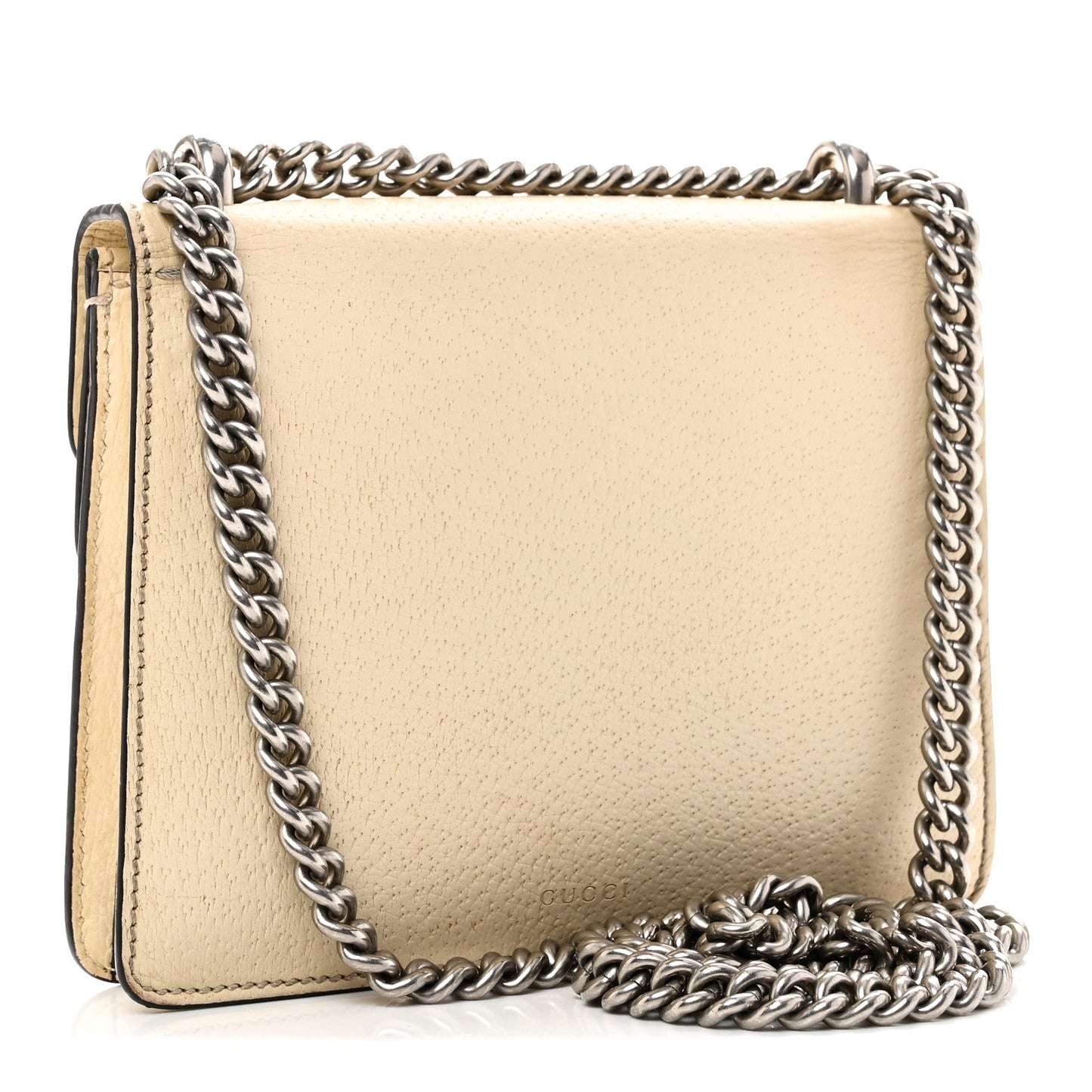 Textured Calfskin Crystal Mini Dionysus Shoulder Bag Mystic White