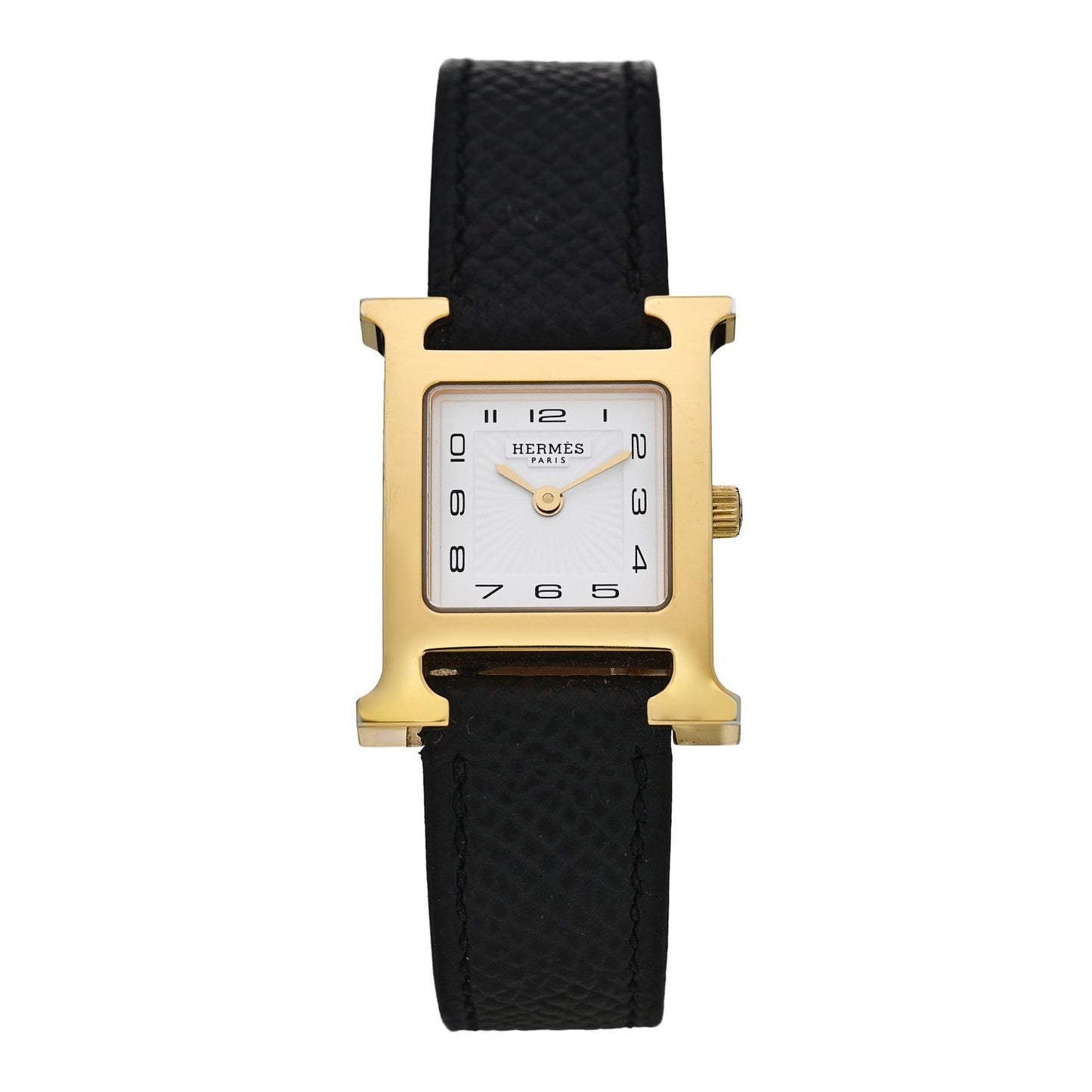 Stainless Steel Epsom 21mm Heure H Hour Quartz Watch Noir