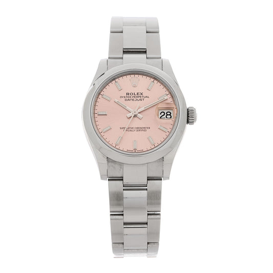 Stainless Steel 31mm Oyster Perpetual Datejust Watch Pink 278240