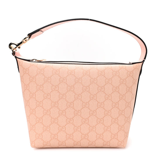 GG Supreme Monogram Textured Calfskin Web Super Mini Ophidia Shoulder Bag Pink
