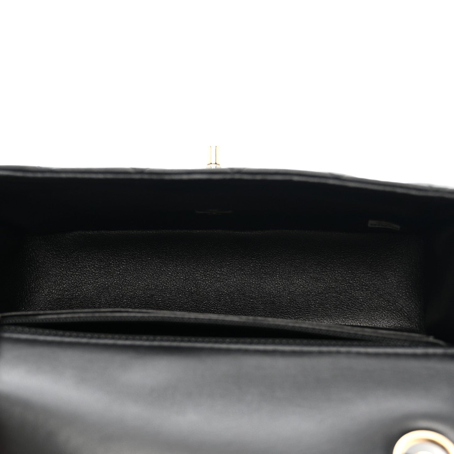 Lambskin Quilted Mini Rectangular Flap Black