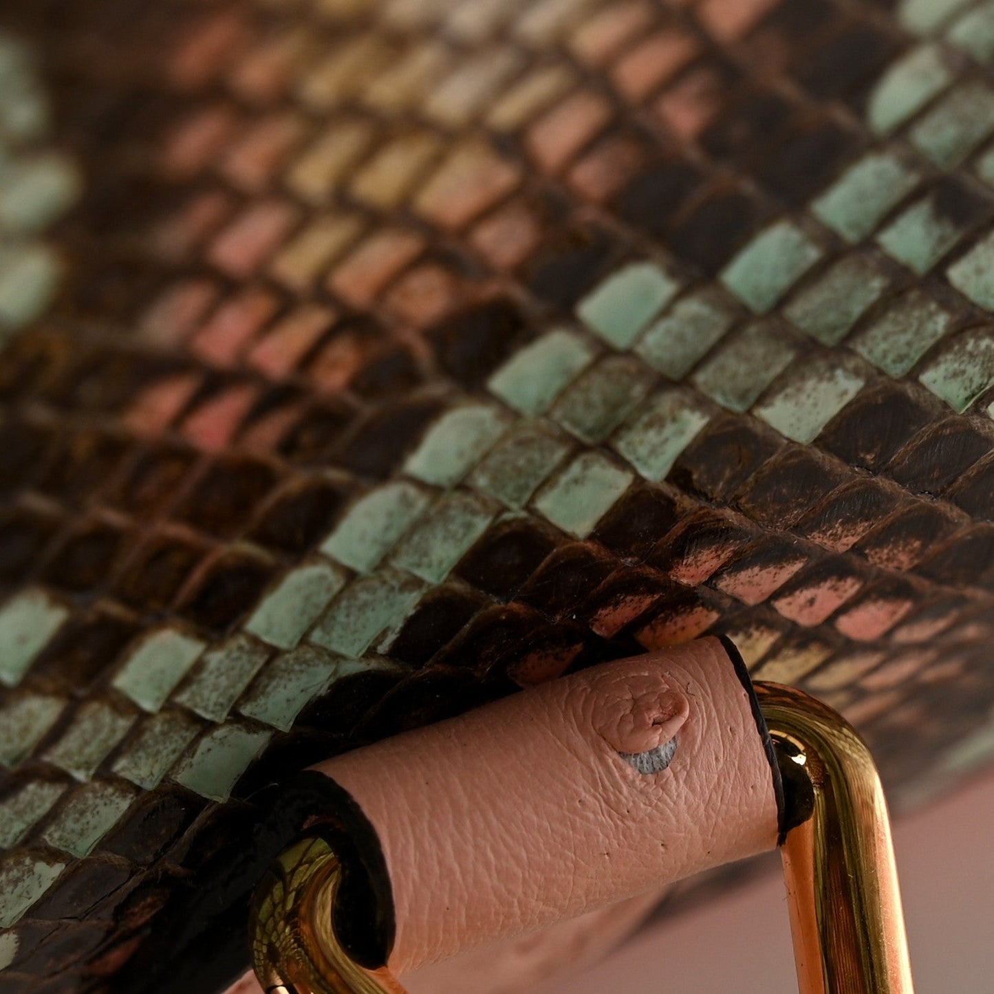 Snakeskin Ostrich Calfskin Small Jackie 1961 Hobo Pink Multicolor