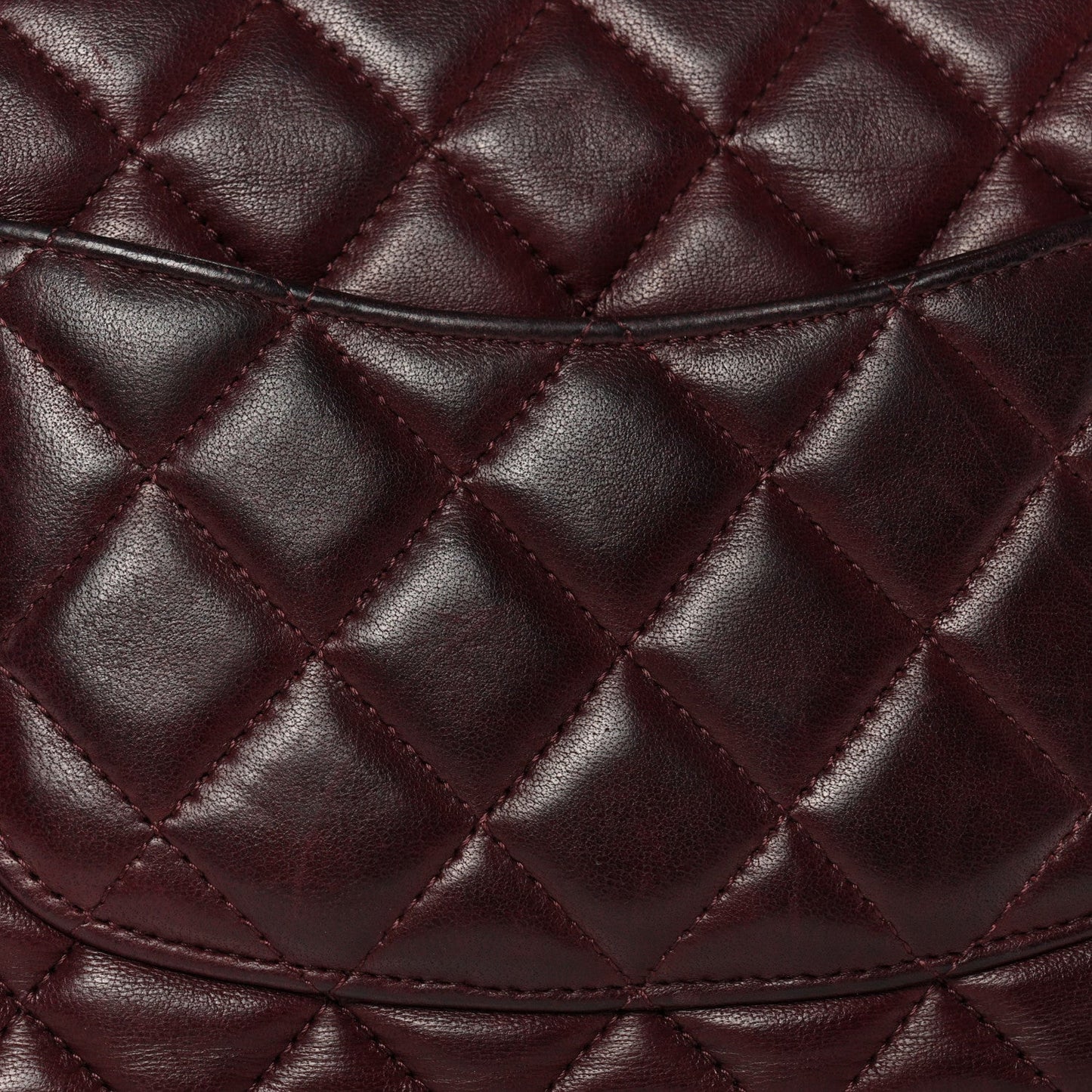 Lambskin Quilted Mini Rectangular Flap Burgundy