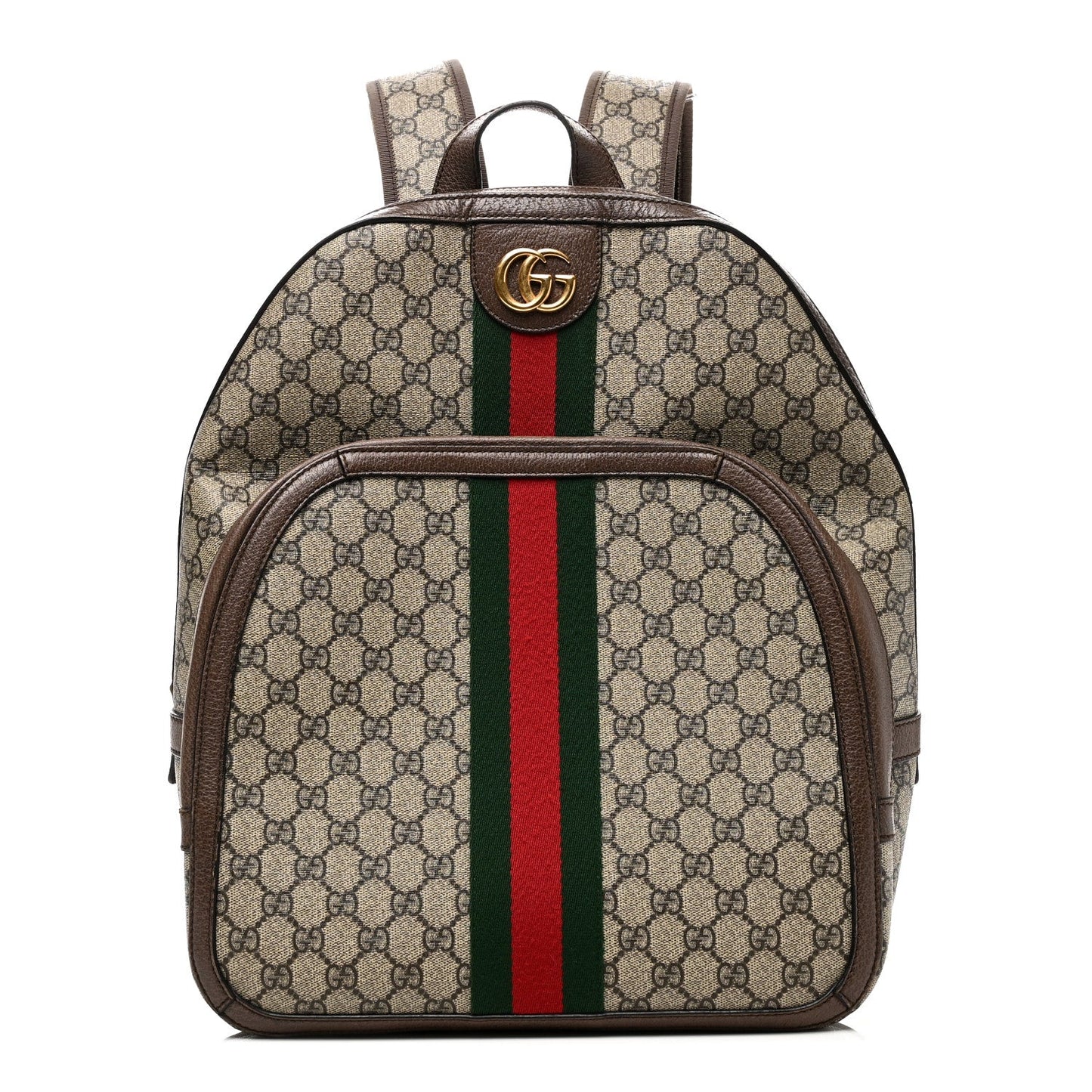 GG Supreme Monogram Medium Ophidia Day Backpack Brown