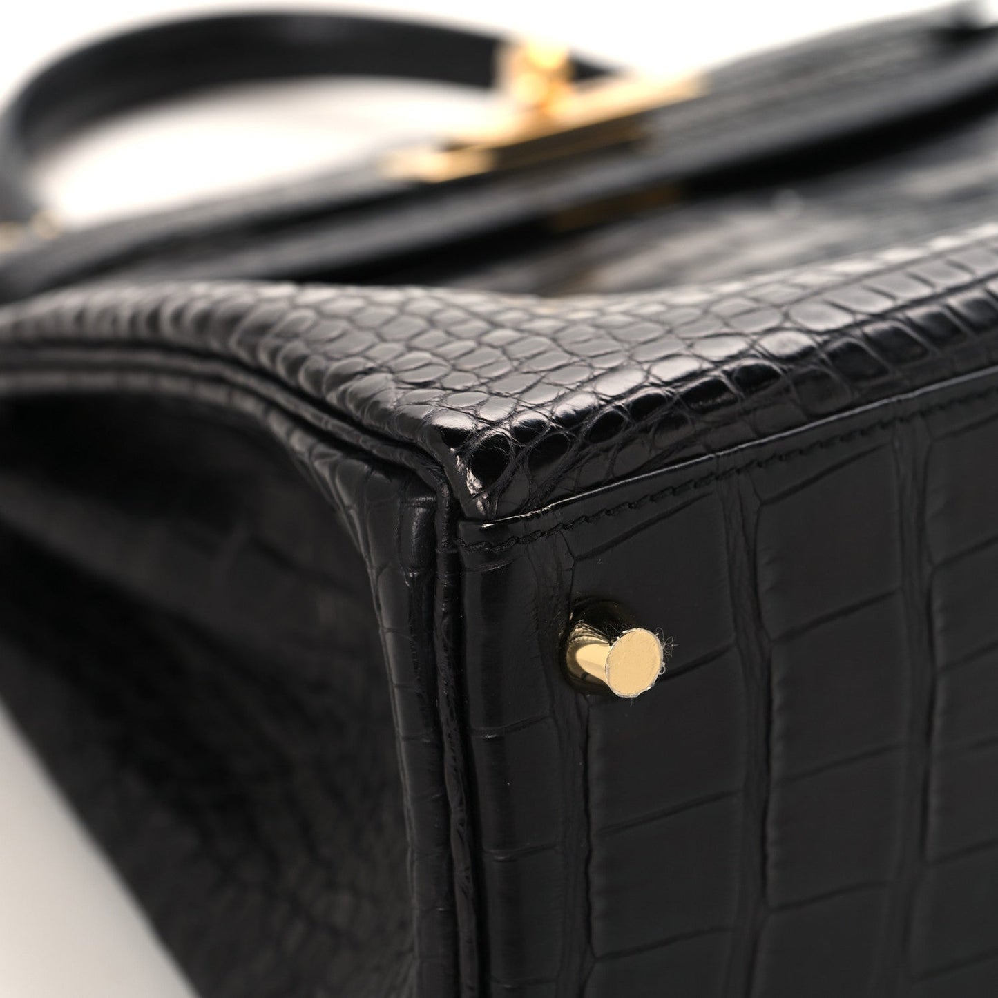Matte Alligator Kelly Retourne 28 Black