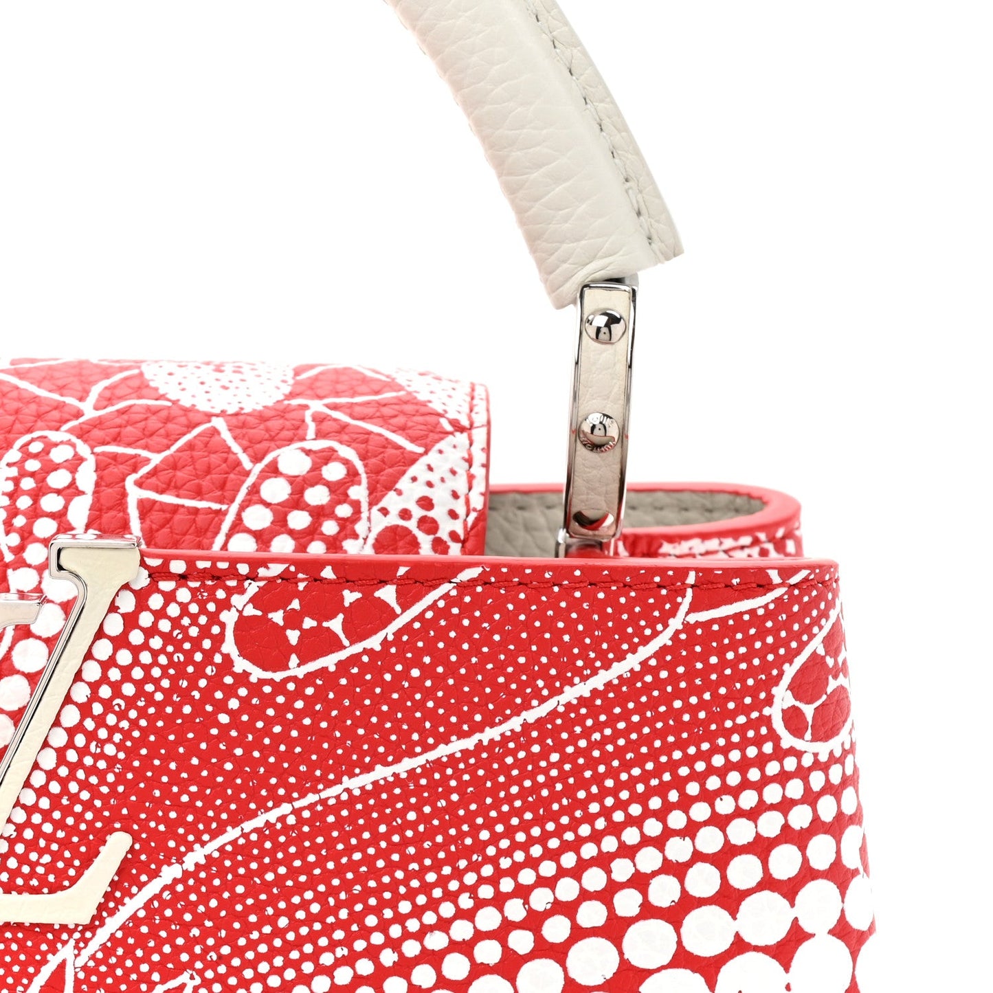 LV X YK Taurillon Psychedelic Flower Capucines BB Rouge