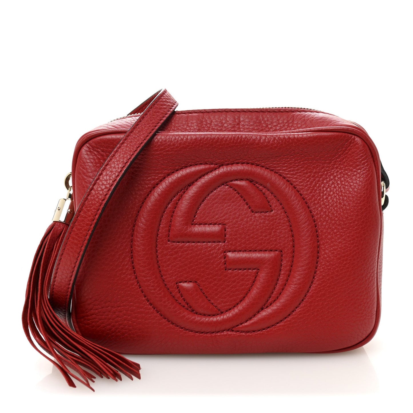 Pebbled Calfskin Small Soho Disco Bag Tabasco Red