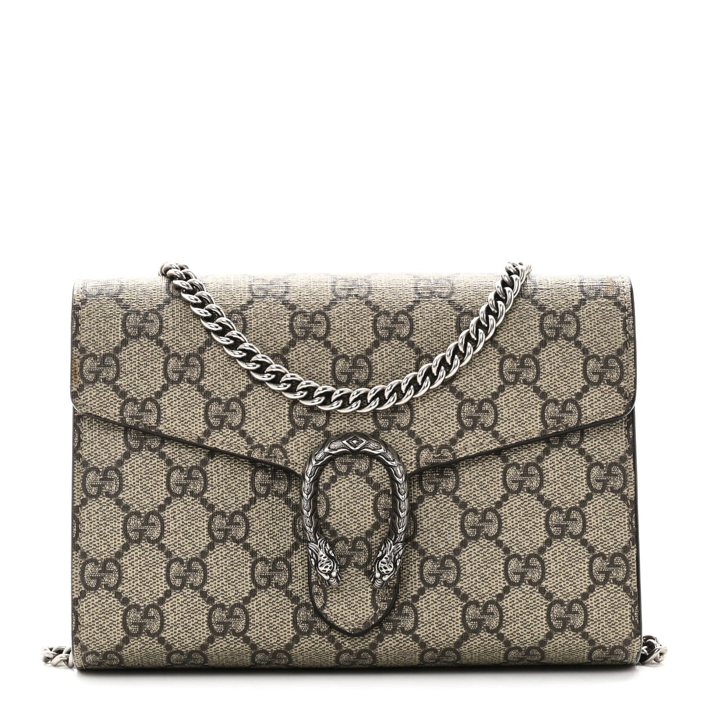 GG Supreme Monogram Mini Dionysus Chain Wallet Beige Taupe