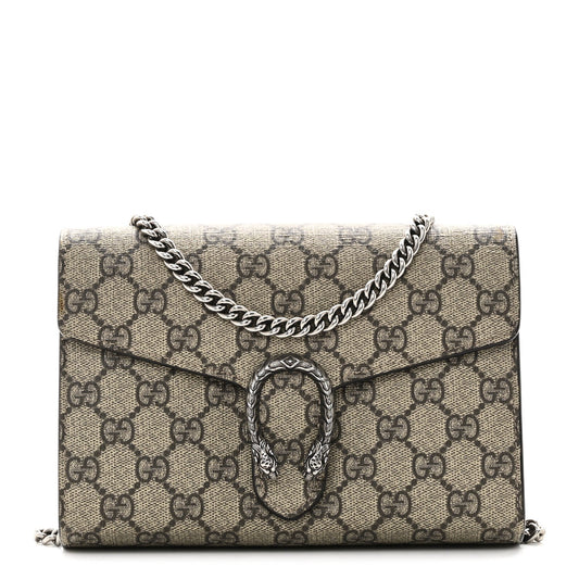 GG Supreme Monogram Mini Dionysus Chain Wallet Beige Taupe