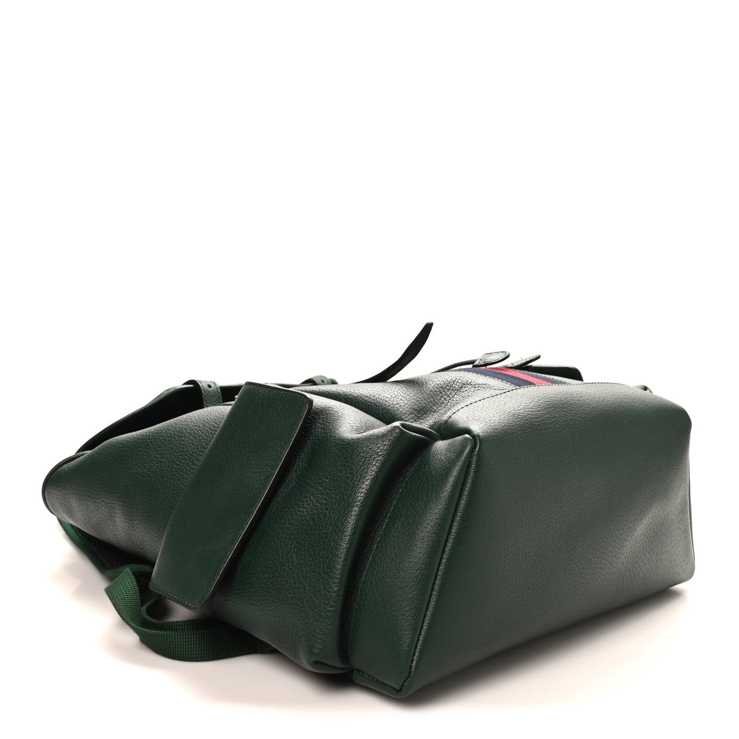 Grained Calfskin Medium Ophidia Double Buckle Backpack Green