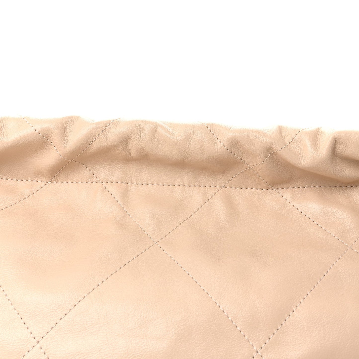 Shiny Calfskin Quilted Small Chanel 22 Ecru