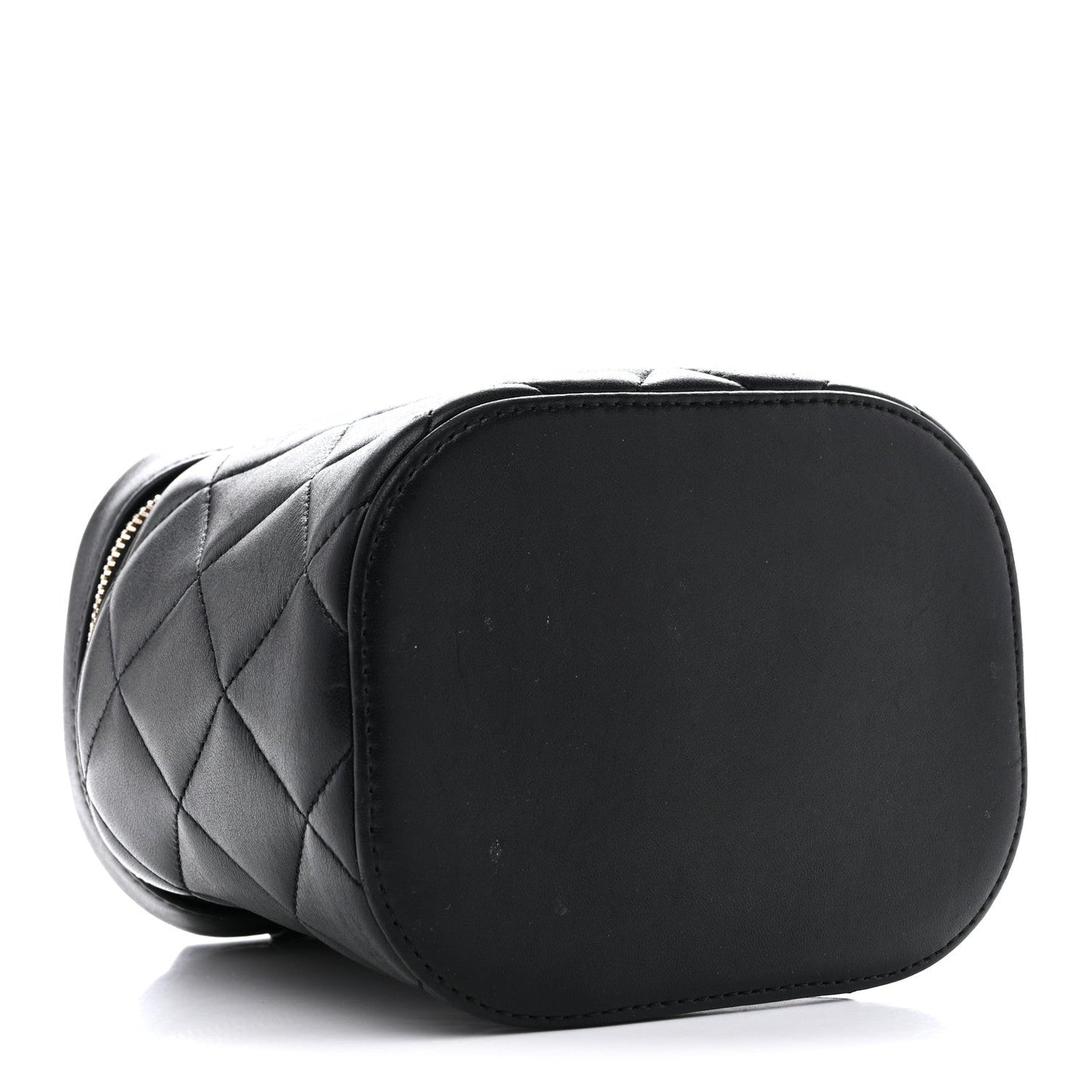 Lambskin Quilted Trendy Vanity Case Black