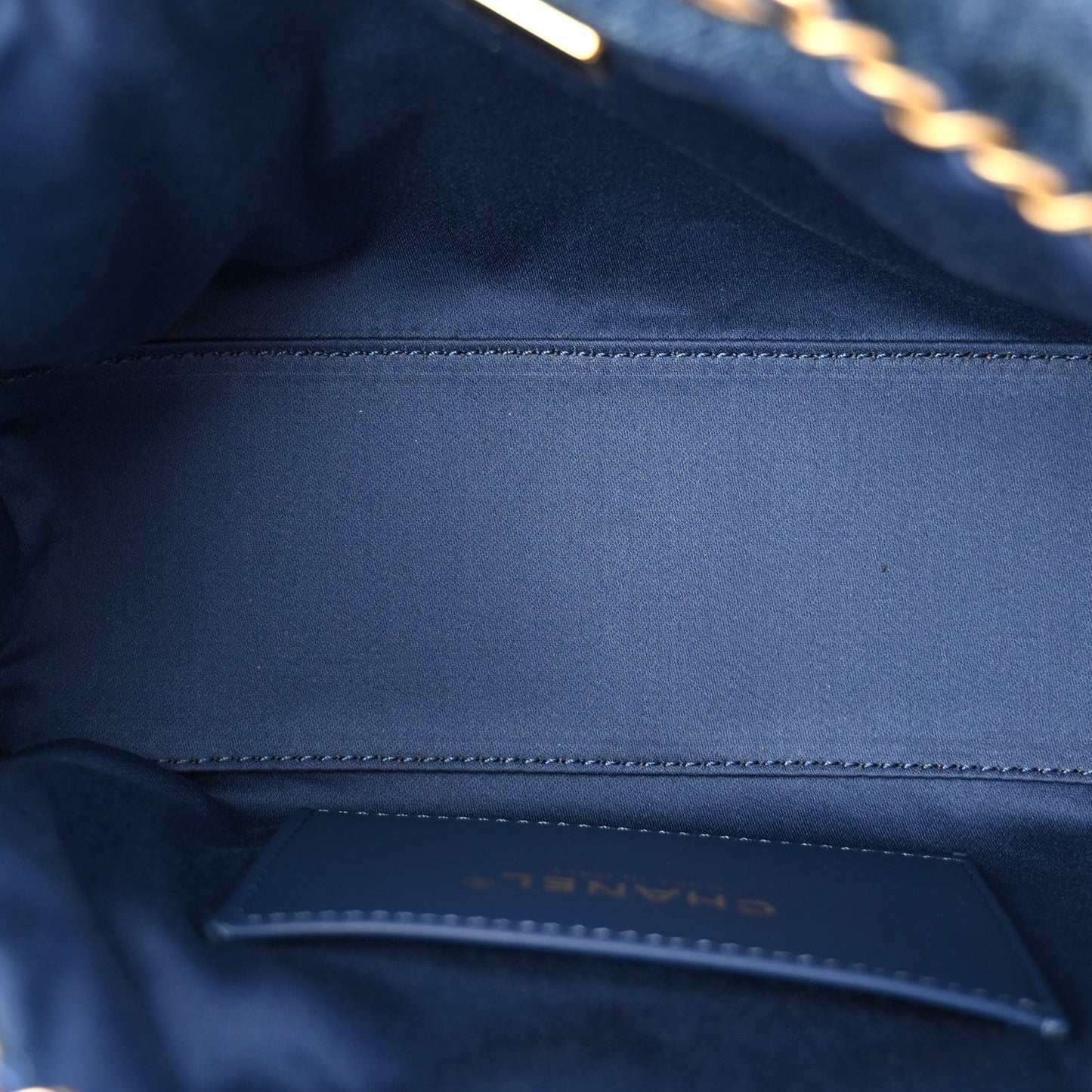 Washed Denim Quilted Mini Chanel 25 Handbag Blue