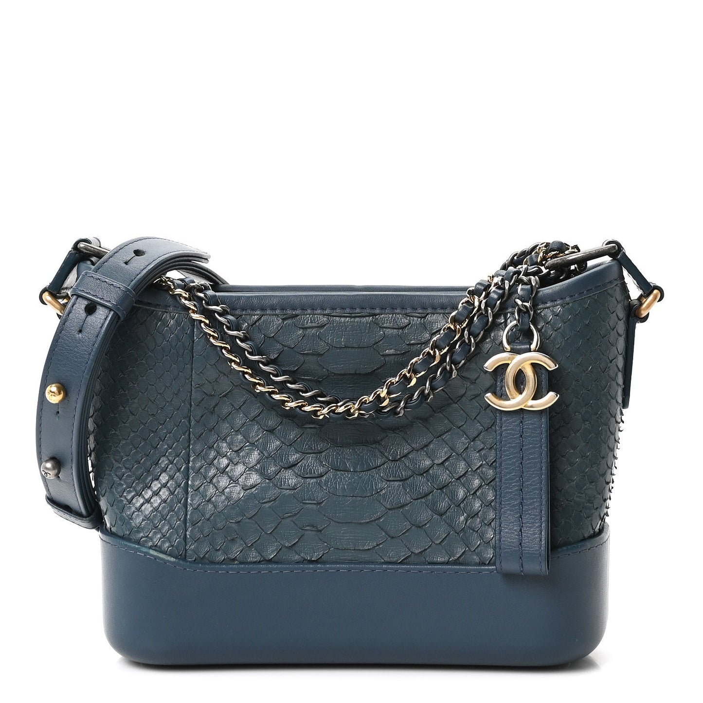 Snakeskin Small Gabrielle Hobo Blue