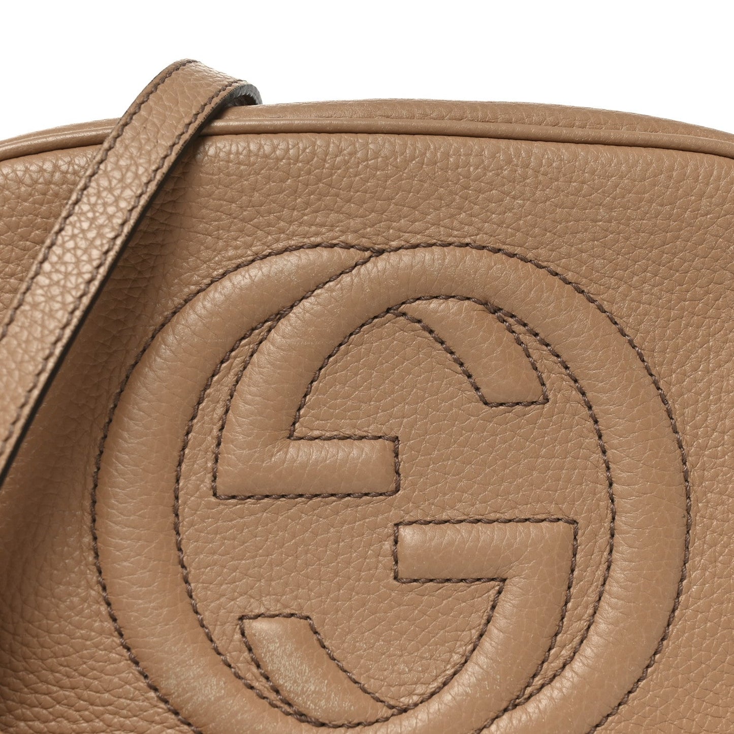 Pebbled Calfskin Small Soho Disco Bag Rose Beige