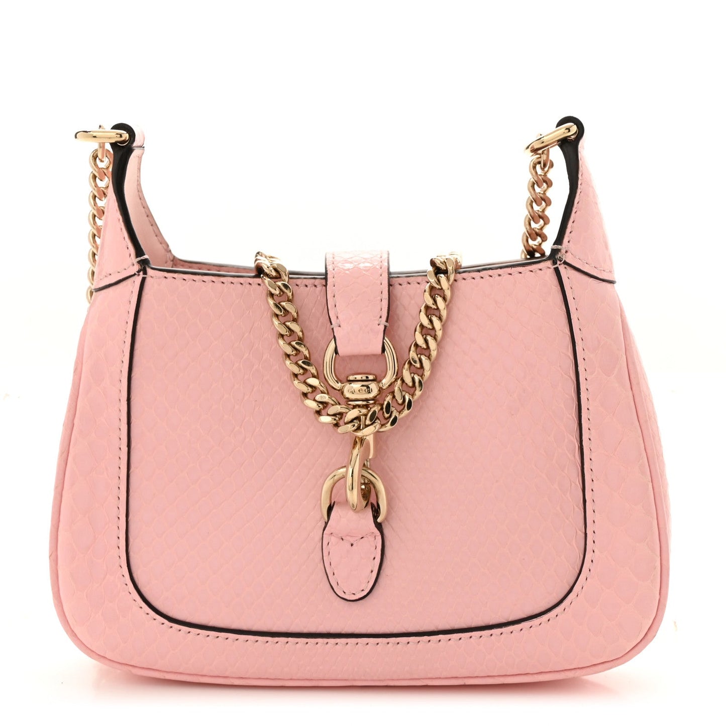 Snakeskin Mini Jackie Notte Bag Pink