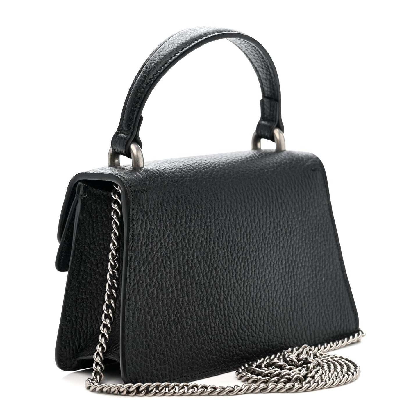 Dollar Calfskin Crystal Mini Dionysus Top Handle Bag Black Crystal
