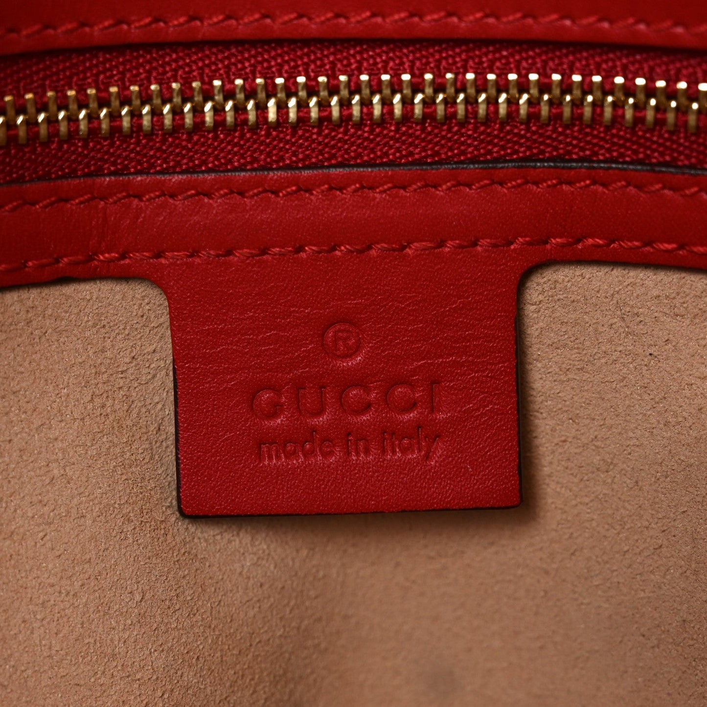 GG Supreme Monogram Medium Padlock Tote Hibiscus Red