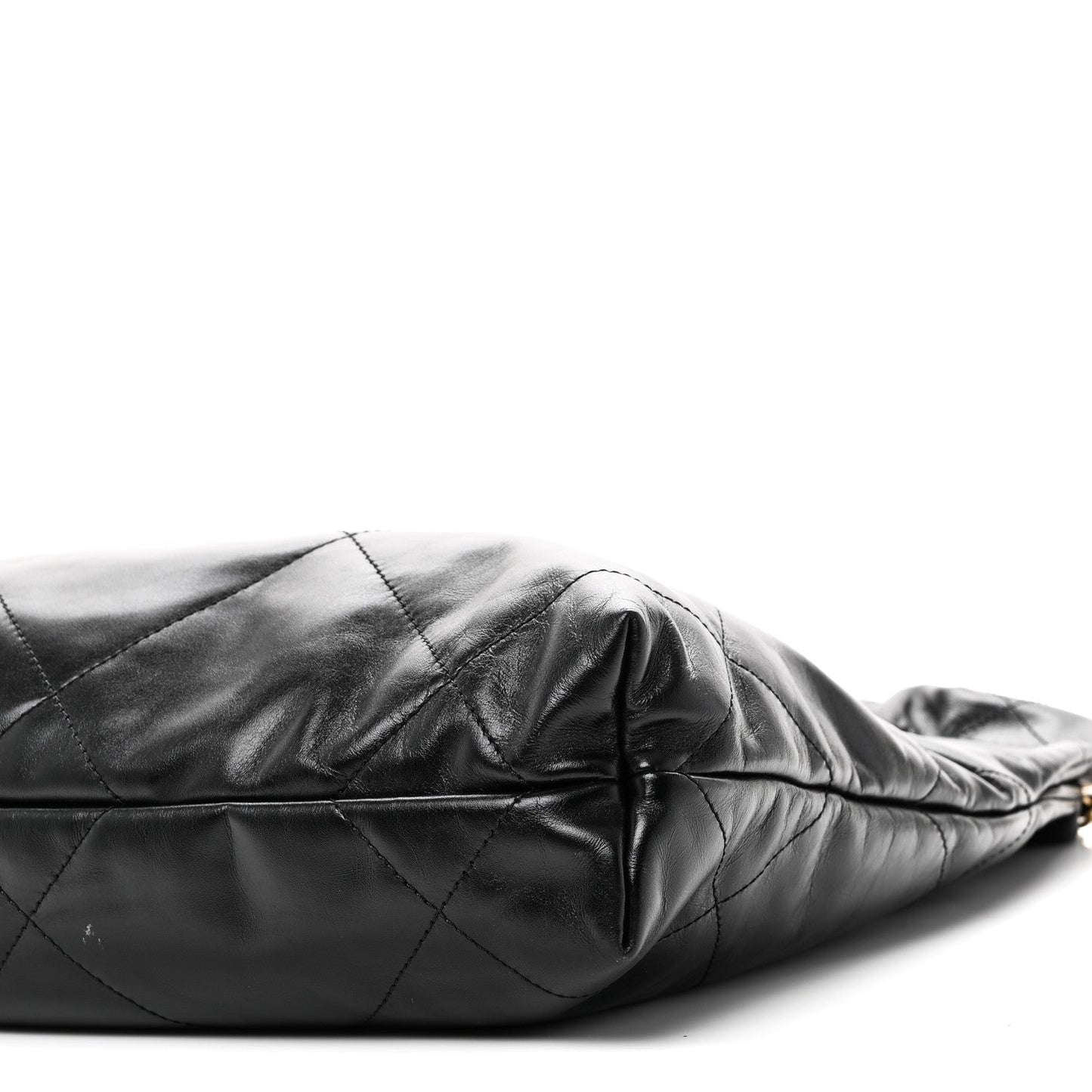 Shiny Calfskin Quilted Small Chanel 22 Black