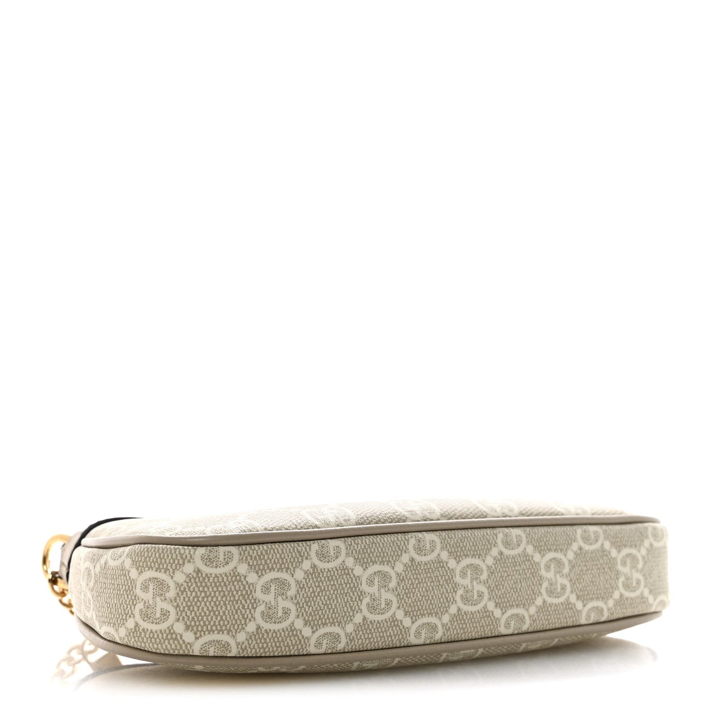 GG Supreme Monogram Textured Dollar Calfskin Web Mini Ophidia GG Handbag Beige Mystic White Oatmeal