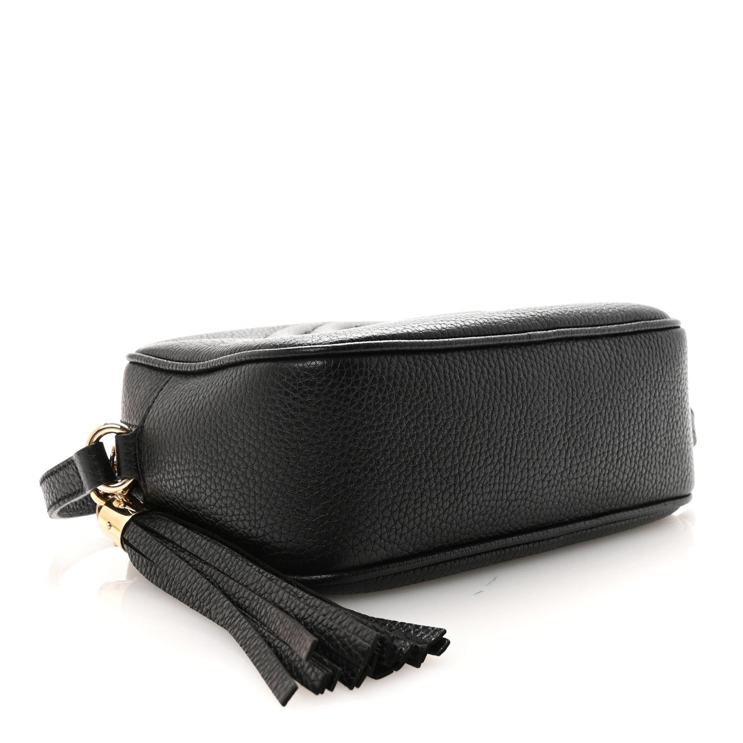 Pebbled Calfskin Small Soho Disco Bag Black