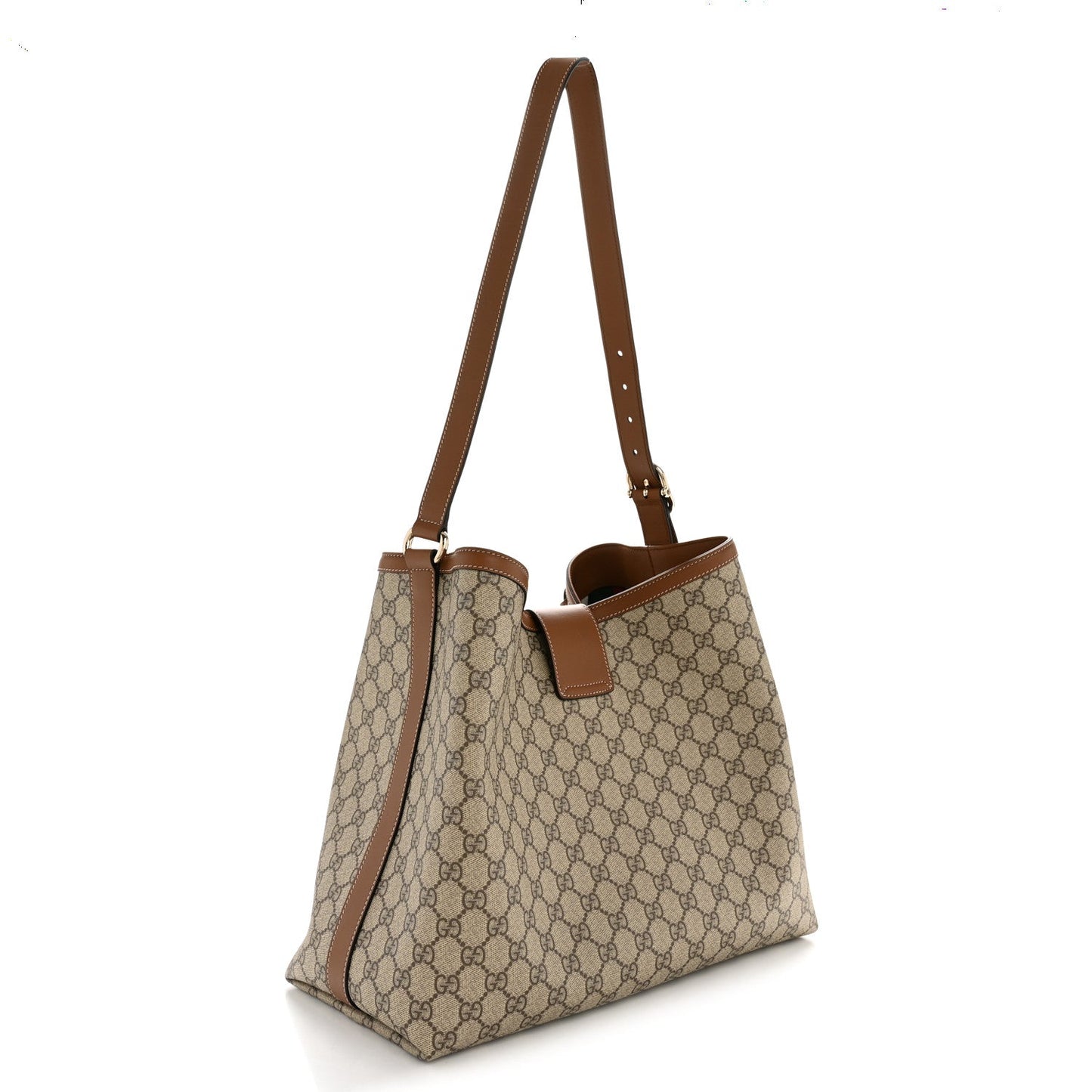 GG Icon Monogram Padlock Shoulder Bag Beige Dark Brown