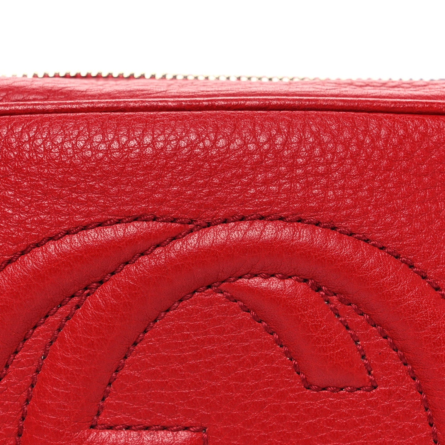 Pebbled Calfskin Small Soho Disco Bag Vibrant Red