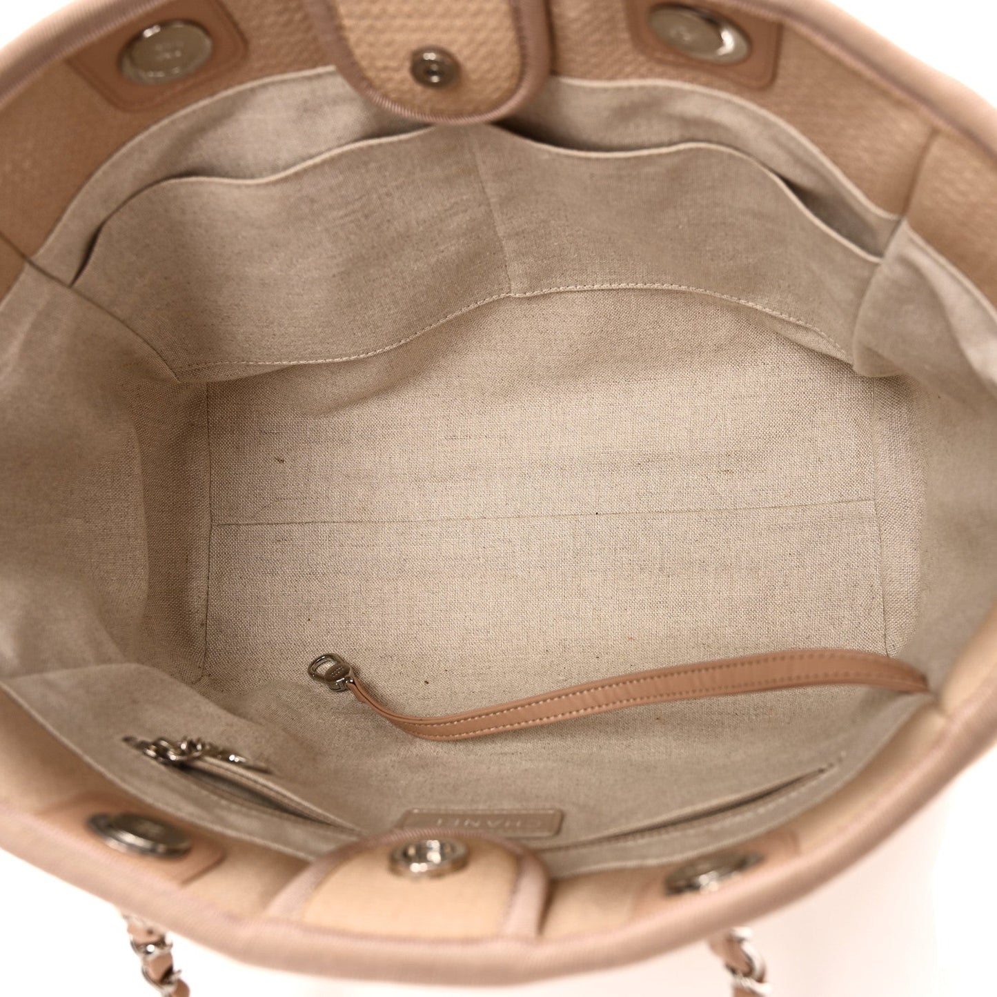 Mixed Fibers Small Deauville Tote Beige