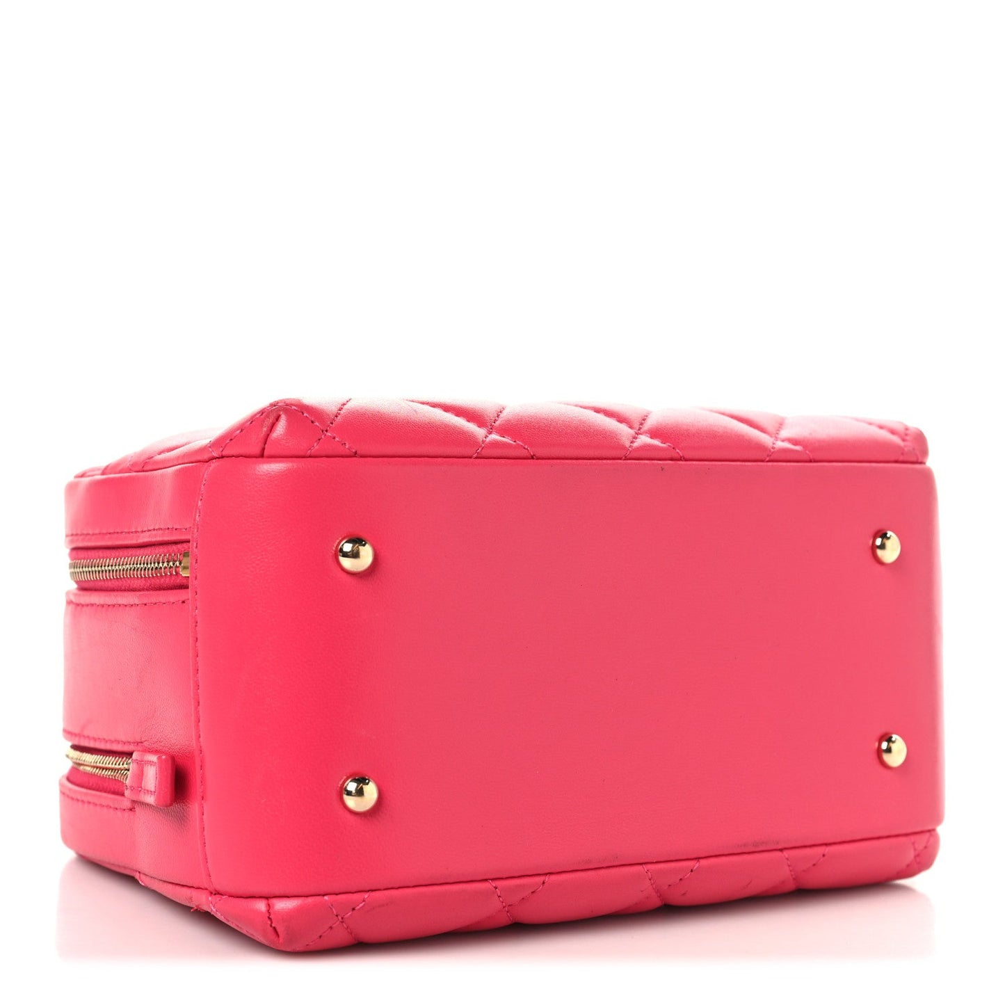 Lambskin Quilted Small Trendy CC Bowling Bag Pink