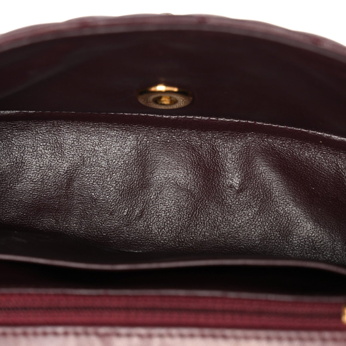 Lambskin Quilted Mini Rectangular Flap Burgundy