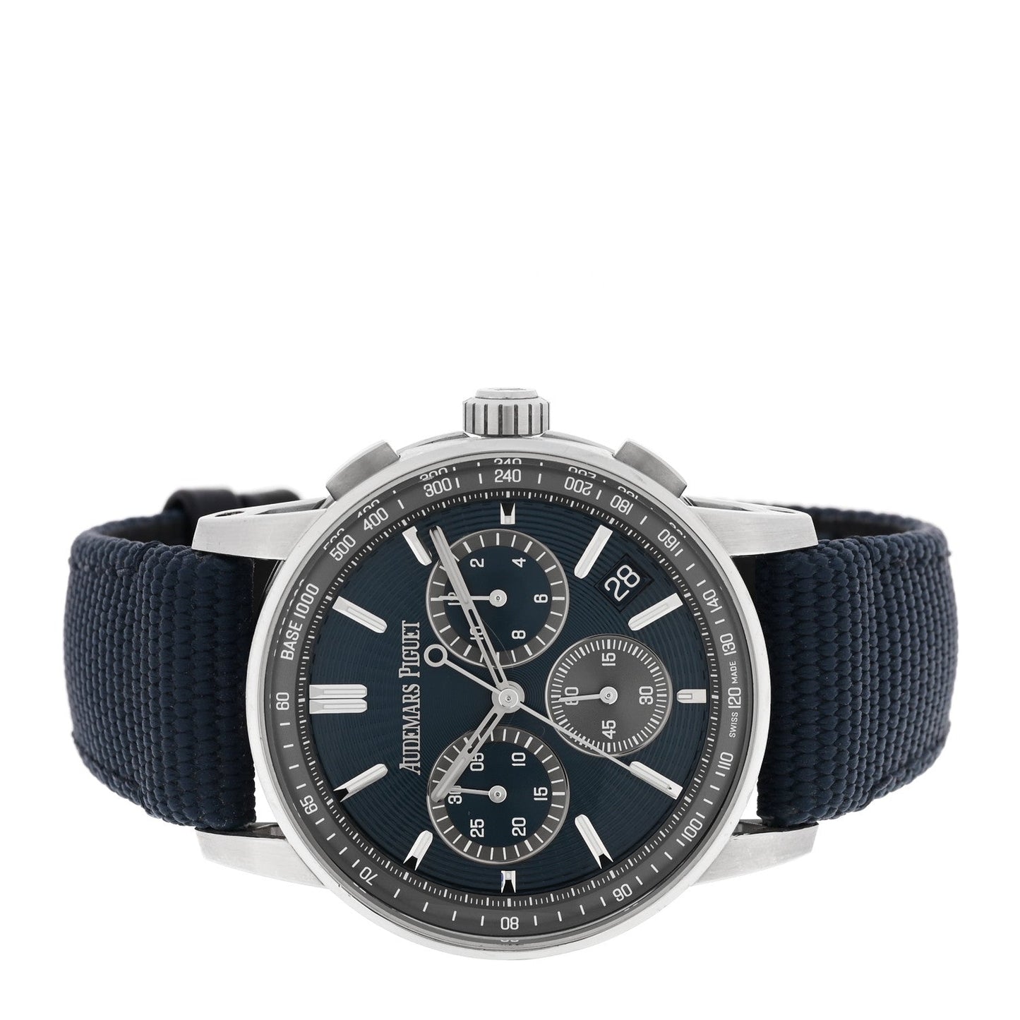 Stainless Steel Fabric 41mm Code 11.59 Automatic Watch Blue 26393ST.OO.A348KB.01