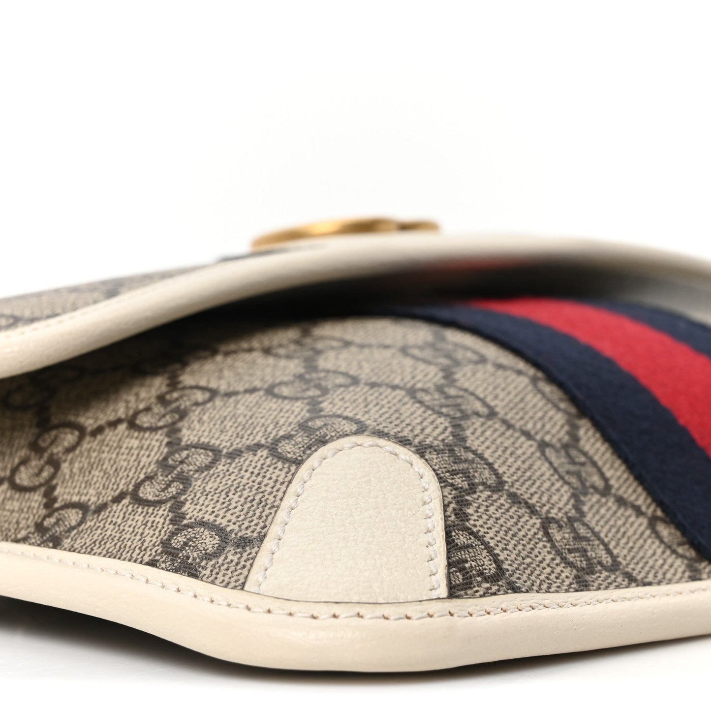 GG Supreme Monogram Web Small Ophidia Belt Bag 90 36 Beige Ebony White
