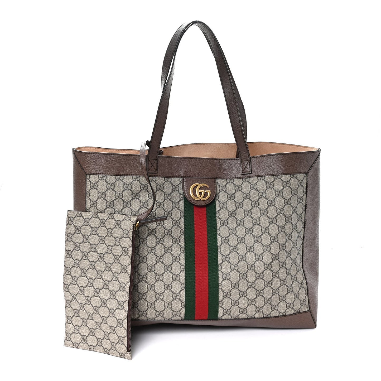 GG Supreme Monogram Web Ophidia Tote Brown
