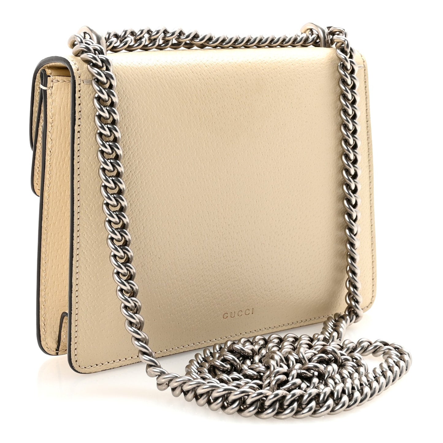 Textured Calfskin Crystal Mini Dionysus Shoulder Bag Mystic White
