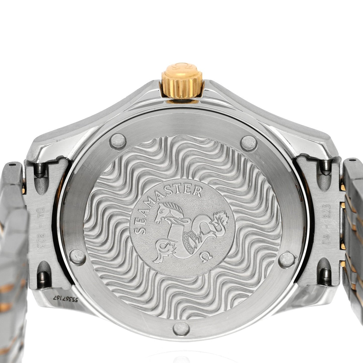 Stainless Steel 18K Yellow Gold 36mm Seamaster 120M Quartz Watch Silver 396.1501