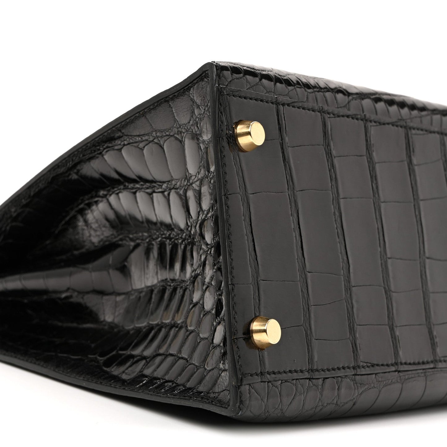 Shiny Alligator Kelly Sellier 32 Black